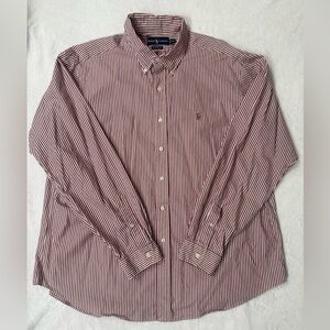 Ralph Lauren Men’s Cotton Oxford in Burgundy Size XXL